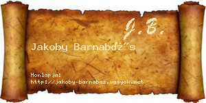 Jakoby Barnabás névjegykártya